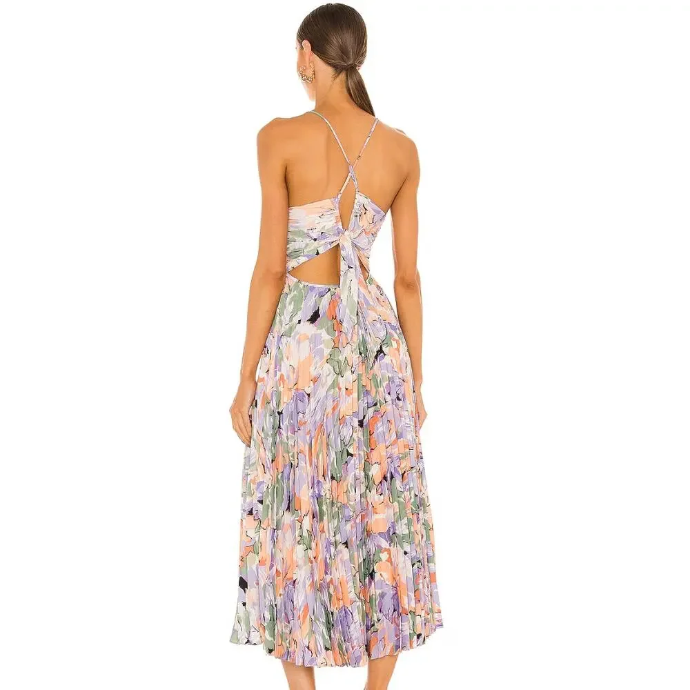 ASTR the Label Blythe Dress in Coral Multi NWT Size Large_3